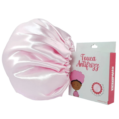 Double Layer Satin Bonnet- Light Pink-Accessory-ellënoire body, bath fragrance & curly hair