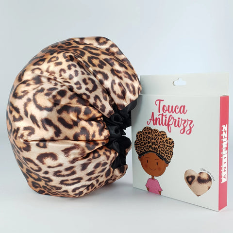 Double Layer Satin Bonnet - Leopard-Accessory-ellënoire body, bath fragrance & curly hair