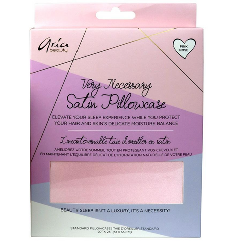 Aría Beauty Very Necessary Satin Pillowcase Pink-Hair Care-ellënoire body, bath fragrance & curly hair