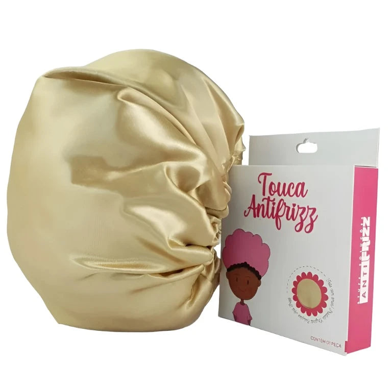 Double Layer Satin Bonnet- Old Gold-Accessory-ellënoire body, bath fragrance & curly hair