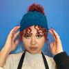 Frizz -Proof Dark Teal Bun Hat Wool & Alpaca-Accessory-ellënoire body, bath fragrance & curly hair