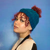 Frizz -Proof Dark Teal Bun Hat Wool & Alpaca-Accessory-ellënoire body, bath fragrance & curly hair