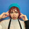 Frizz - Proof Pure Cotton Teal Hat-Accessory-ellënoire body, bath fragrance & curly hair