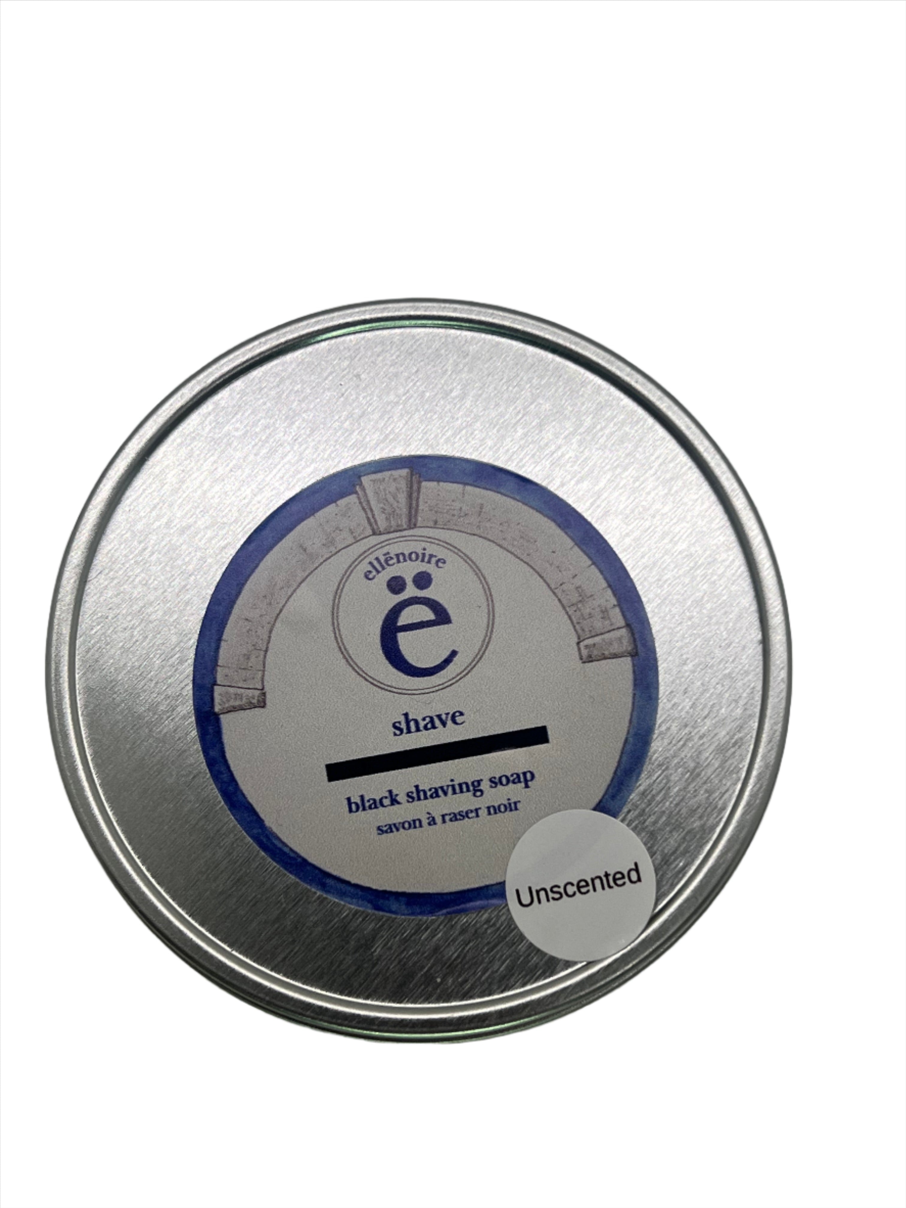 Black Shaving Soap in a Tin with Black Activated Charcoal-Shaving Soap-ellënoire body, bath fragrance & curly hair