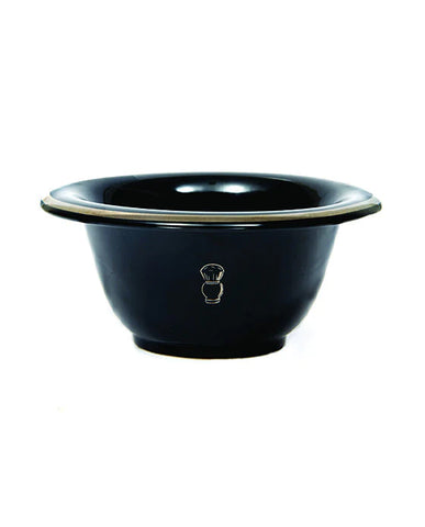 PureBadger Collection Shaving Bowl, Black Porcelain With Silver Rim-Shaving-ellënoire body, bath fragrance & curly hair