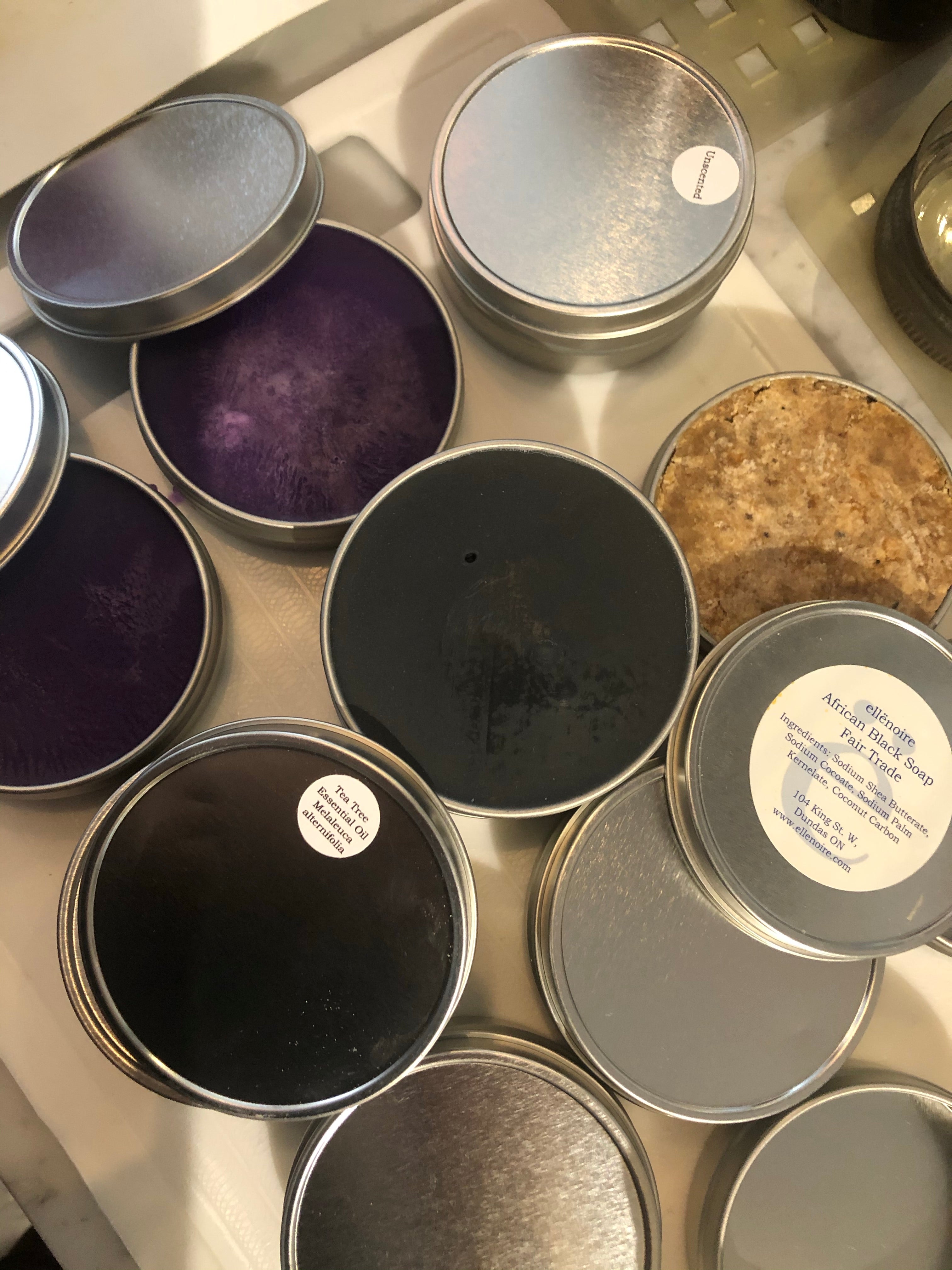 Black Shaving Soap in a Tin with Black Activated Charcoal-Shaving Soap-ellënoire body, bath fragrance & curly hair